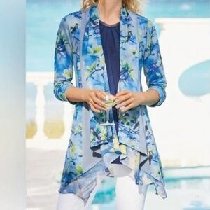 Soft Surroundings Tea Garden Topper in Bright Floral Sz M